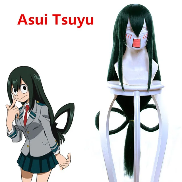 Boku no Hero Academy Tsuyu Asui косплей парик мой герой женские длинные зеленые синтетические