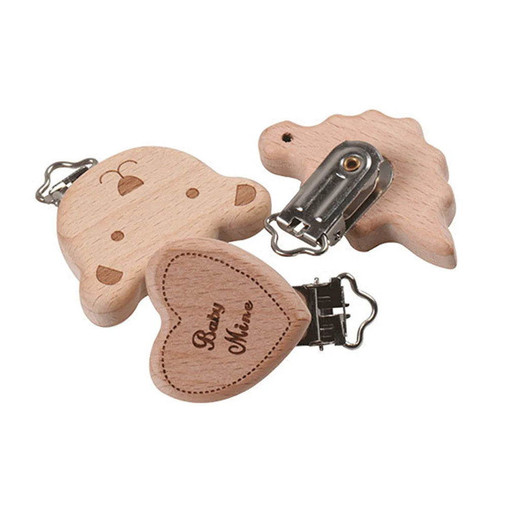 Мультфильм животных деревянная детская пустышка на цепочке с прищепкой застёжка