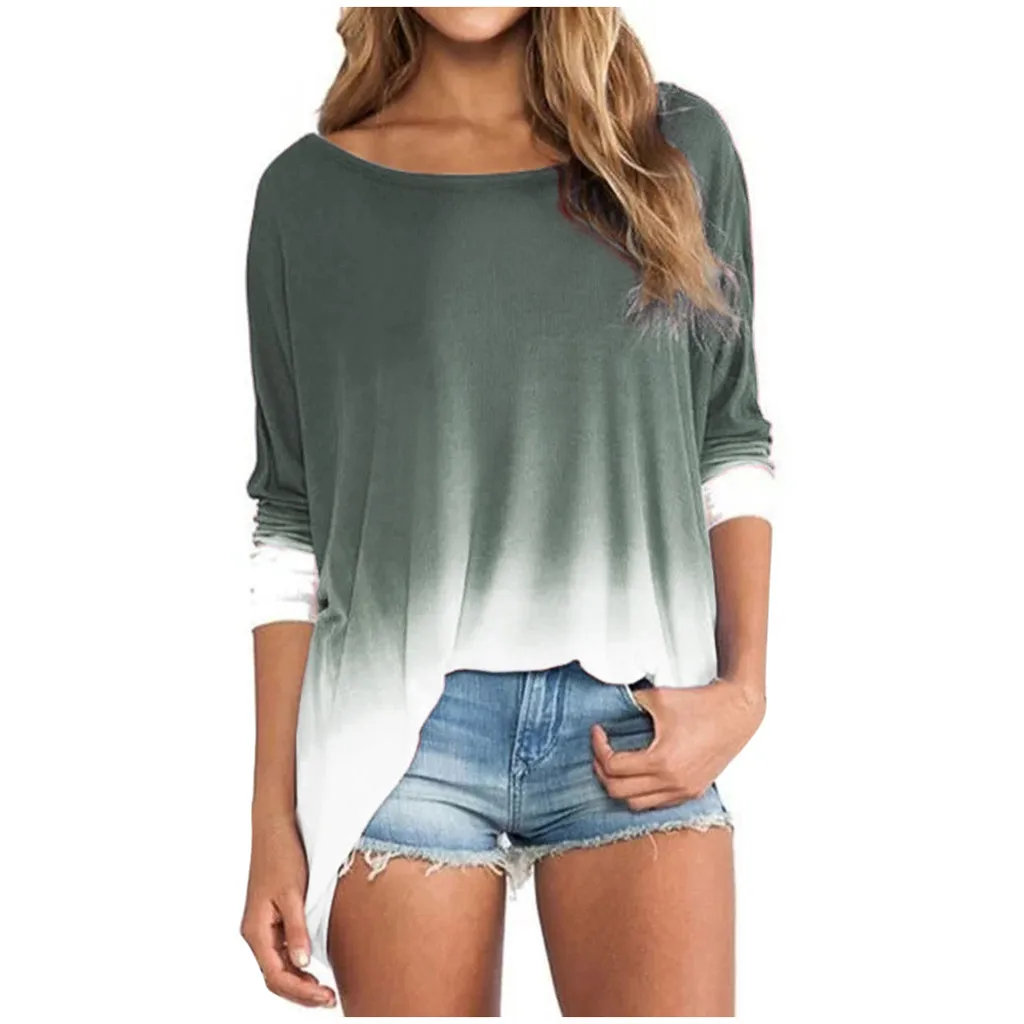 Футболка женская классическая футболка с длинным рукавом Однотонная черная