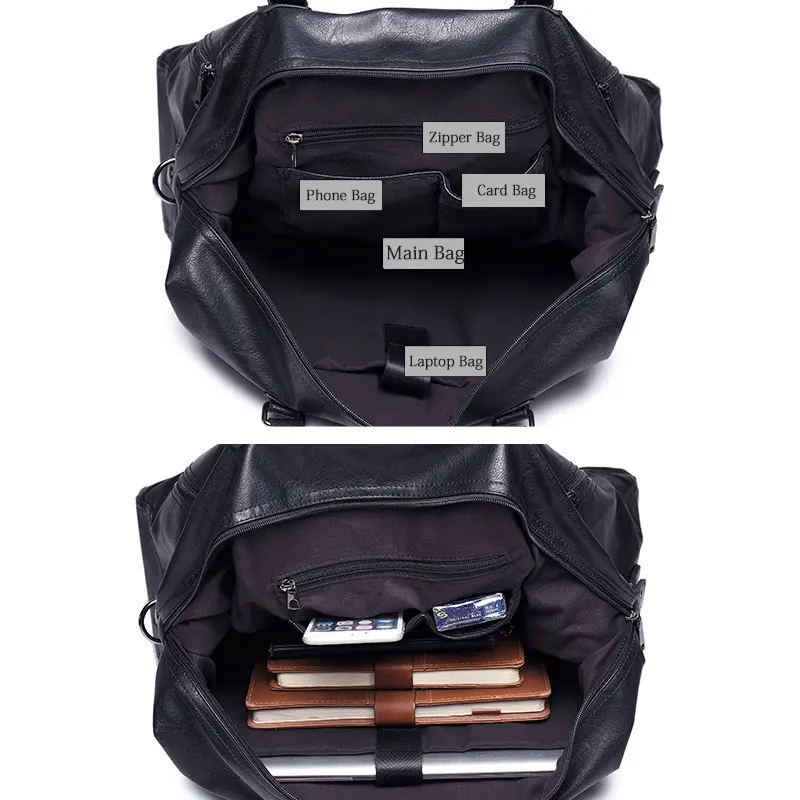 Мужские дорожные Сумки из искусственной кожи роскошный большой