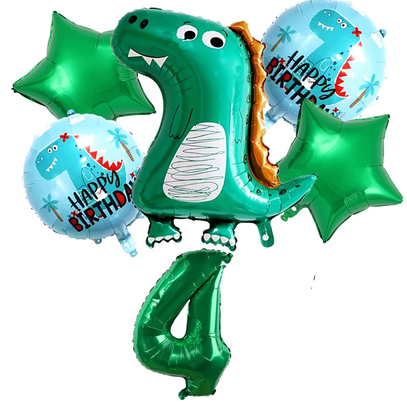 6 шт. новинка милый комплект с изображением динозавра из алюминиевой фольги