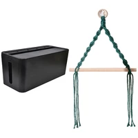 1 pcs cable management box 1 pcs vintage nordic wall hanging wooden stick roll paper holder