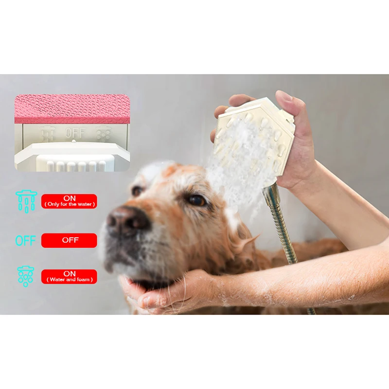 

Dog Accessories Shower Head Home Supplies Comb for Dogs Brush Multifunction Washing Attachment Hexagon Hard Blunt Bathing Rinser