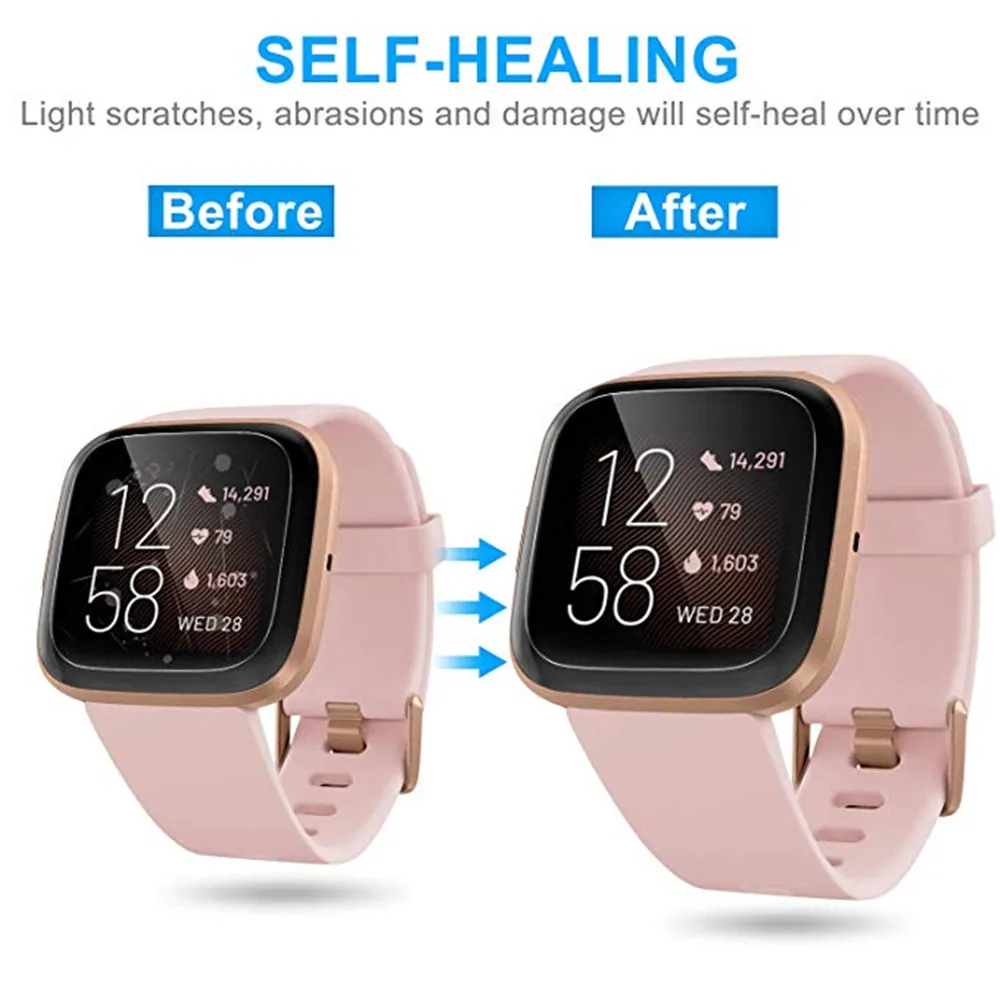 Мягкий ТПУ Полноэкранный протектор для смарт-часов fitbit versa 2 5 шт. ультратонкая