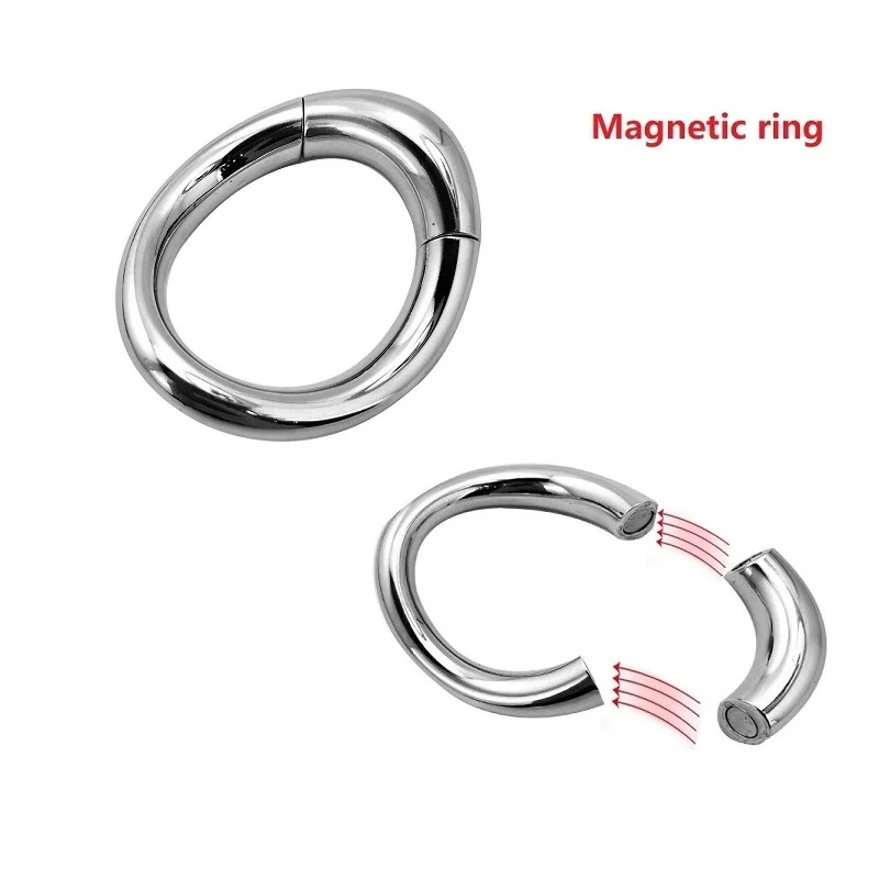 Magnetic bondage lock cock Ring Heavy male metal Ball Scrotum Stretcher Delay ejaculation BDSM Sex Toy men | Красота и здоровье
