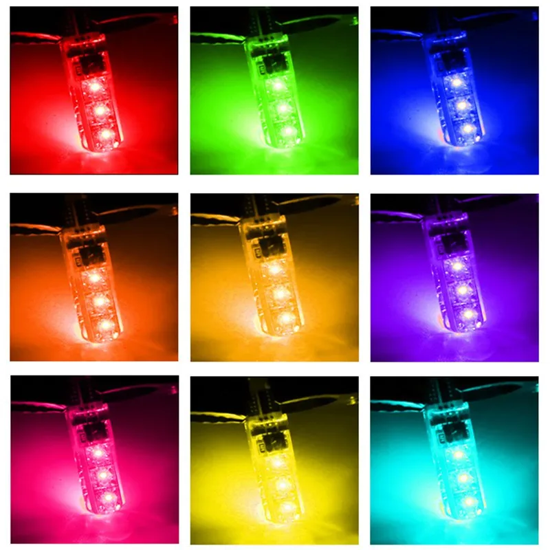 Автомобильный RGB светодиодный 12 В T10 5050 SMD сигнальный светильник для чтения