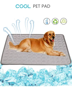 Dog Cooling Mat Ice Pad  Pet Large Size Ice Silk Cool Pet Summer Cat Cooling Blanket  Cushion Indoor Seat Puppy Pet Mat portable