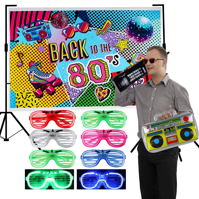 Набор декораций для вечеринки в стиле 80 х надувной Бумбокс светодиодный