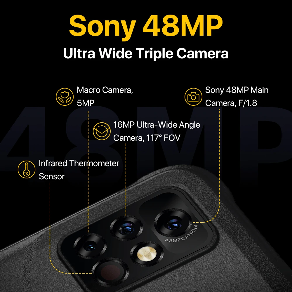 UMIDIGI-tel&eacute;fono inteligente BISON Pro versi&oacute;n Global, m&oacute;vil resistente, 128GB, IP68, Helio G80, NFC, c&aacute;mara Triple de 48MP, 6,3 pulgadas, FHD, 5000mAh-3