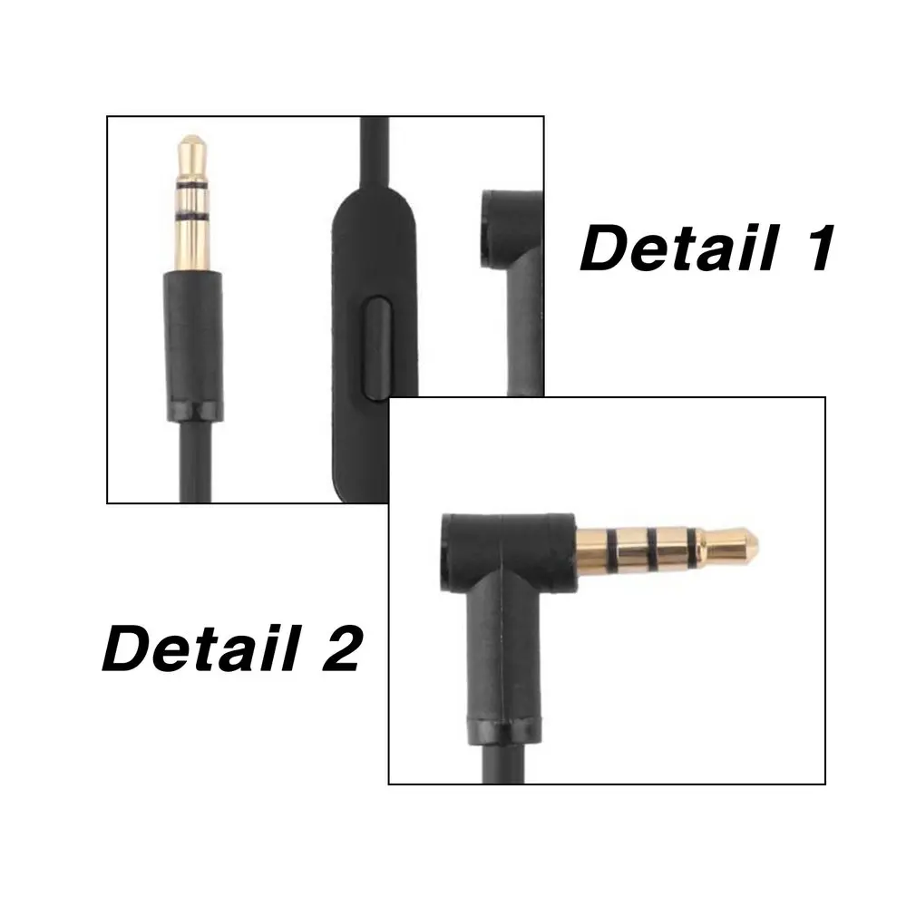 

Replacement 3.5mm L Jack Audio Cable Cord Wire With 90 Degree Angle Audio Line With Mic Solo High Definition Studio Pro