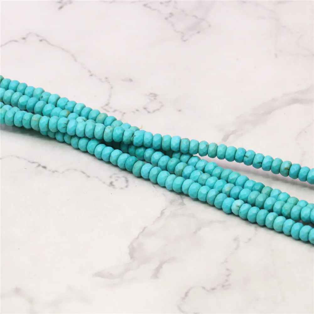 Граненые круглые бусины 2x4 мм россыпью модный бирюзовый камень сделай сам