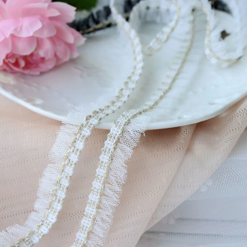 Ширина 1 4 см белая черная сетчатая тесьма Золотой кружевной воротник отделка