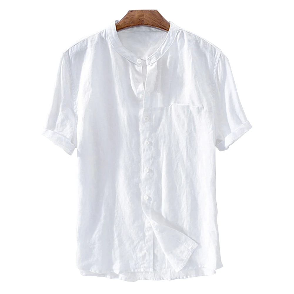 Рубашка Helisopus мужская с воротником-стойкой Повседневная Свободная блузка из
