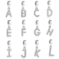 100 authentic 925 sterling silver alphabet a z letter charms beads fit original bracelet necklace diy jewelry making