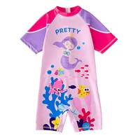 girl one piece suit children cartoon print swimsuit 3 12 year kid cute mermaid swimwear 2021 baby beachwear bathing suit