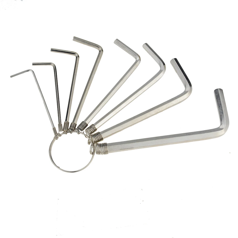 8 Pcs/Lots 1.5mm-6mm Inner Hexagon Spanner Metric Combination Hex Key Allen Wrench Mechanic Tool Set With Chain | Инструменты