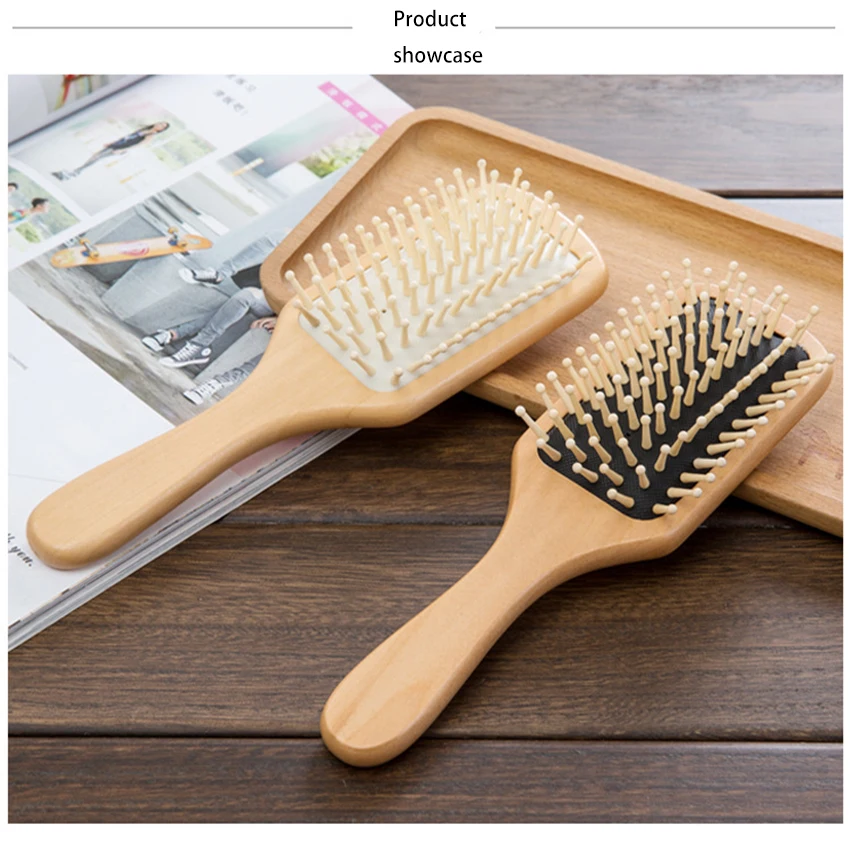 

Wooden Massage Comb Hair Brush Anti-static Hairdressing Plastic airbag Comb Detangler Tail Comb or Hair Care Styling Tool