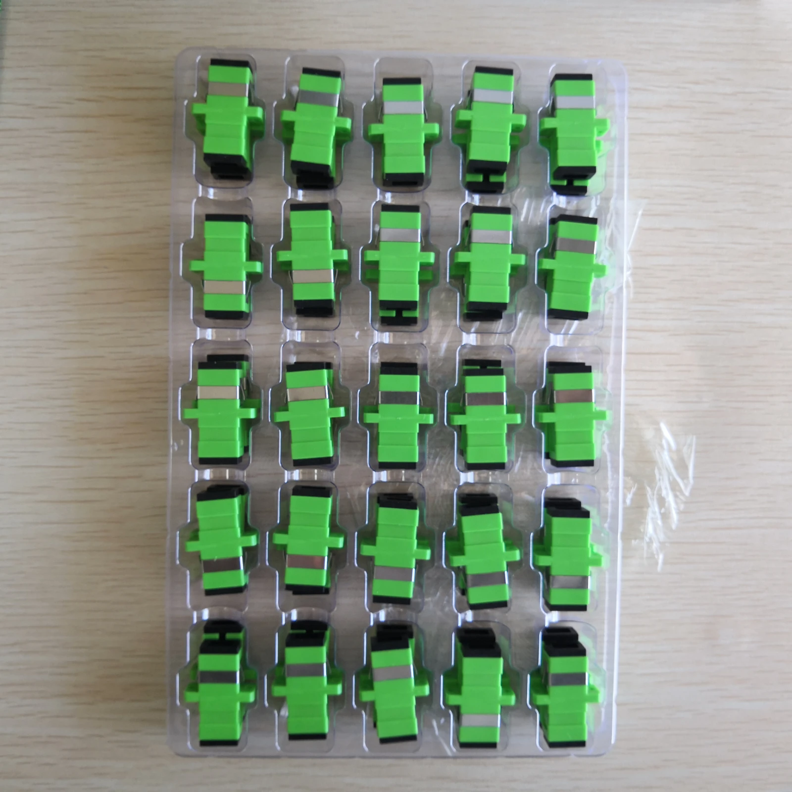 100PCS/LOT SC APC Simplex Single-mode Fiber Optic Adapter SC Optical Fiber Coupler SC APC Fiber Flange SC Connector
