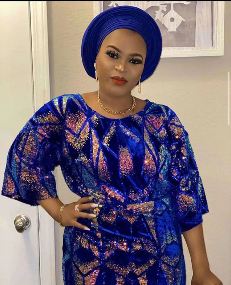 

2020 African velvet lace fabric with colorful sequins for Party dress Nigeria lady's fashion lace soft material velvet fabric