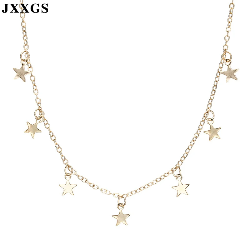 JXXGS ожерелье со звездой женское колье с подвесками цепочкой ключицы мода 2019