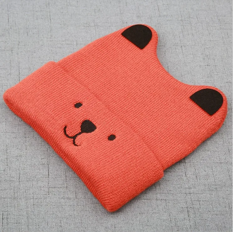 

Cartoon Bear Hats For Kids 2019 Winter Baby Toddler Girl Boy Warm Cute Beanie Hat 3D Ears Cap Christmas Gift 4 Colors
