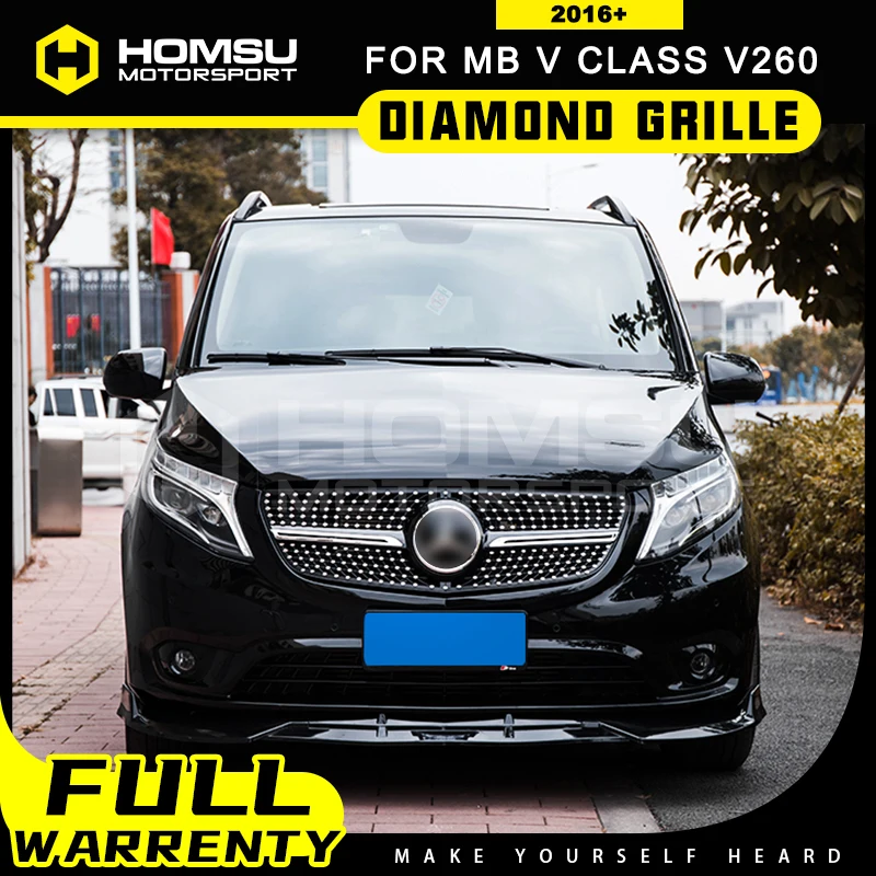 For VITO/V Class W447 Diamond Grille Black Silver for V260 V250 Front Bumper Racing Grill Year 2015-2019 | Автомобили и мотоциклы