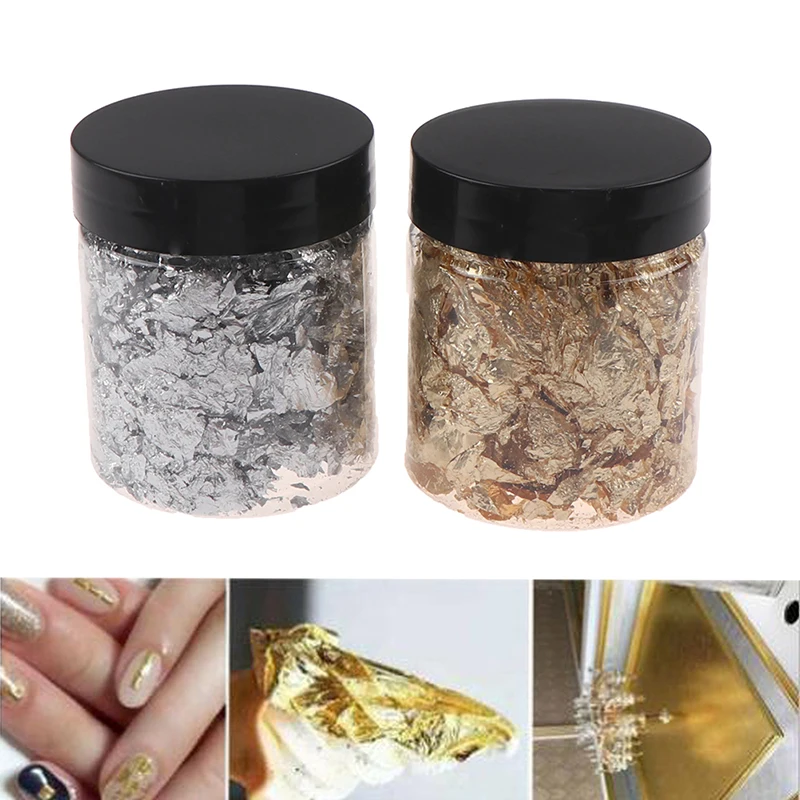 

Искусственная золотистая/Серебристая фольга, зеркальные листья, листы из фольги россыпью, бумажные листья для золочения, «сделай сам», деко...