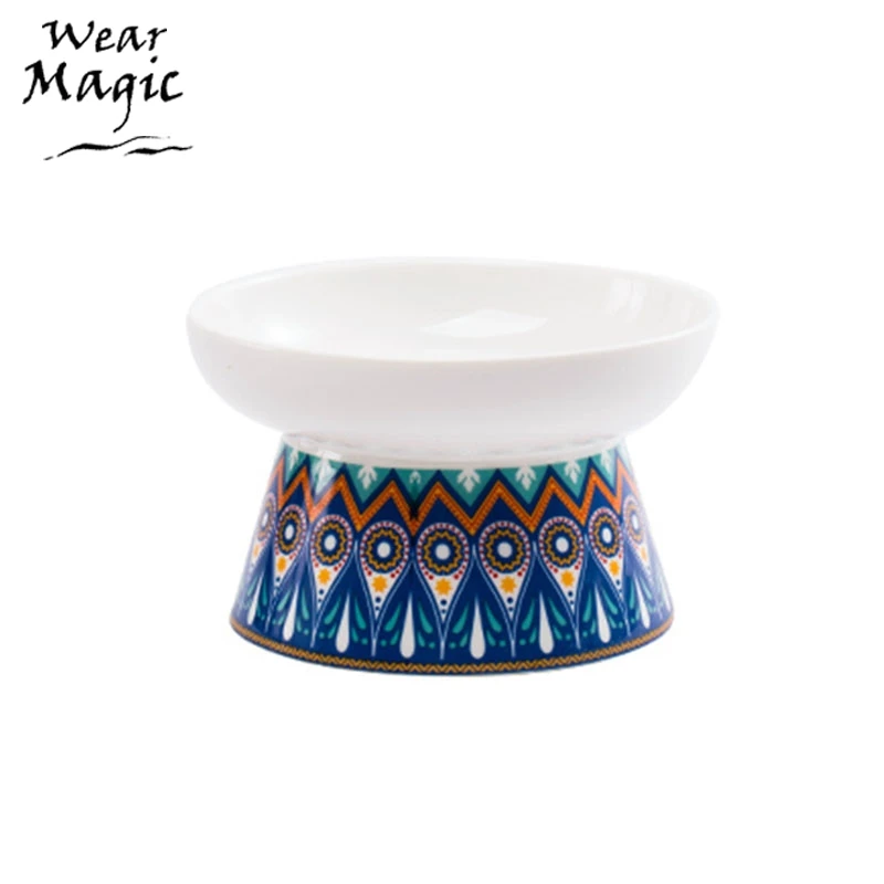 

For Cat Bowl Ceramic Bowl Protect Cervical Flat Face Of Large Diameter Anti Upset Dogs Water Bowl Basin Pet Products