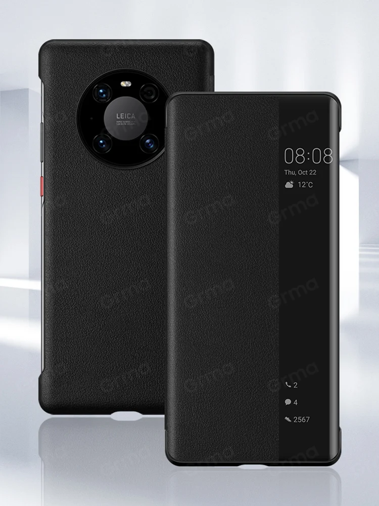 

Чехол для Huawei Mate 40 Pro Plus, зеркальный, умный, с окошком, пробуждение, спящий, противоударный, кожаный чехол для Huawei Mate 30 Pro, флип-кейс