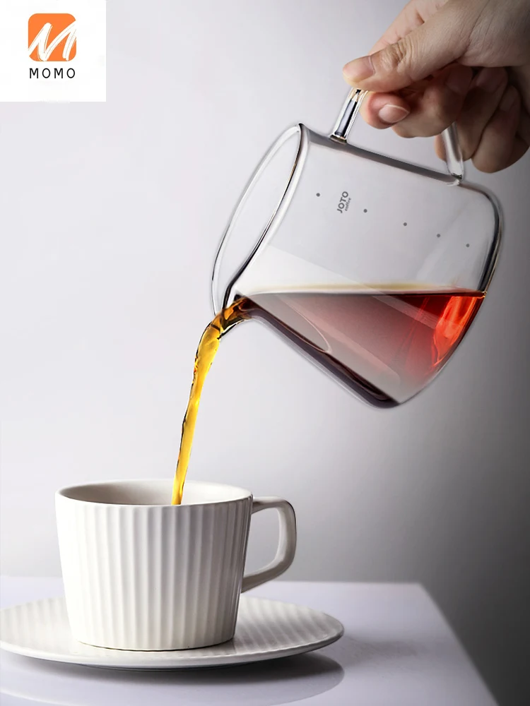 

Hand-Washed Glass Solid Wooden Frame Coffee Filter Cup Hand Wash Pot Thickening Filtration Coffee Pot Filter Cup Fair Cup