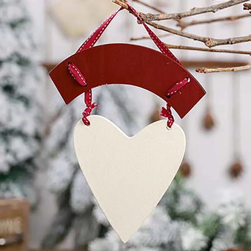 Christmas Lovely Lightweight Wooden Snowman Heart Shape Welcome Hanging Sign Tag Ornament Xmas Party Decoration | Дом и сад