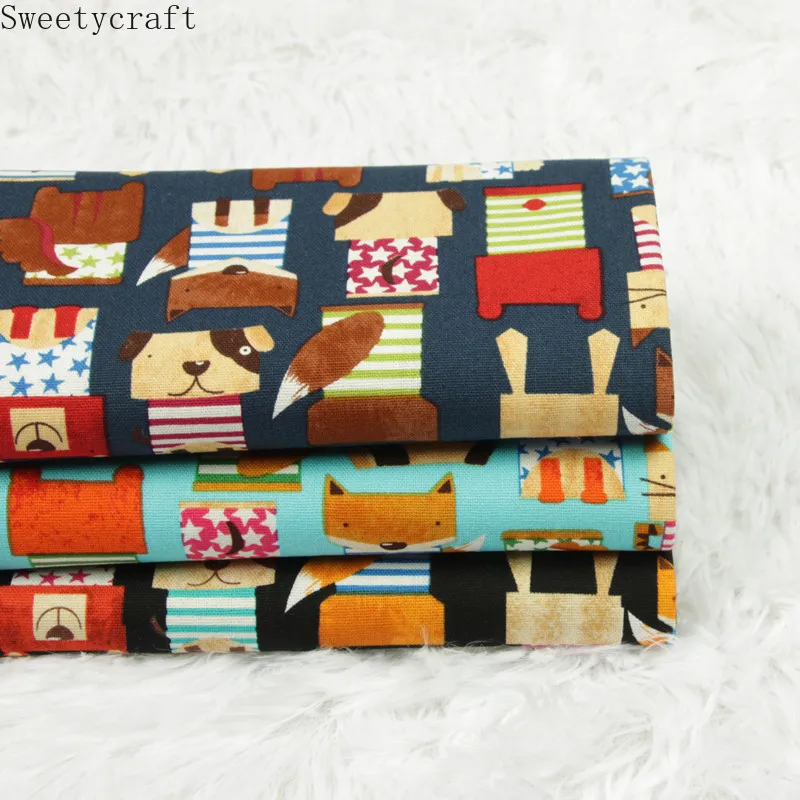 110x45 см плотная хлопчатобумажная ткань по двору с рисунком лисы tela algodon ручная