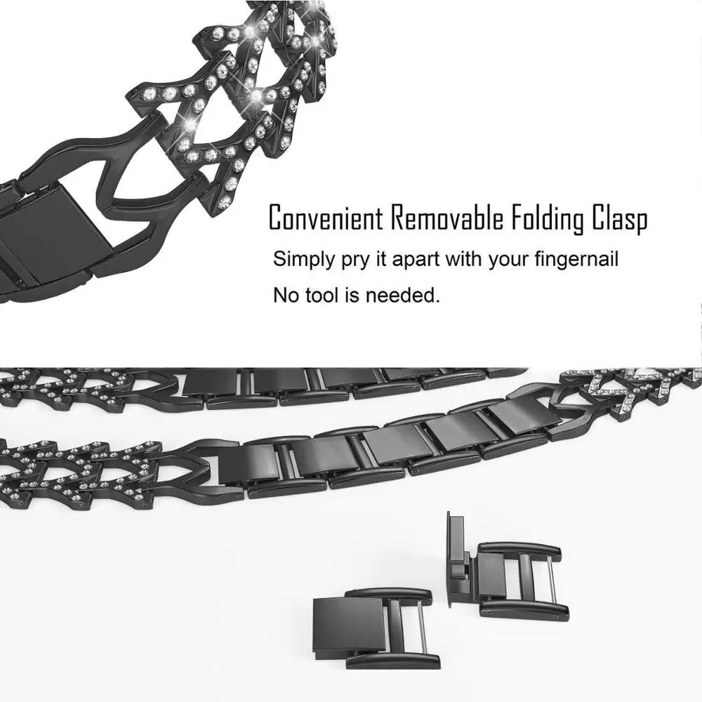 

Luxury Chain with Diamonds Replacement Strap for Apple Watch Series 5 4 44mm 42mm Wrist Bracelet Band for IWatch 1 2 3 40mm 38mm