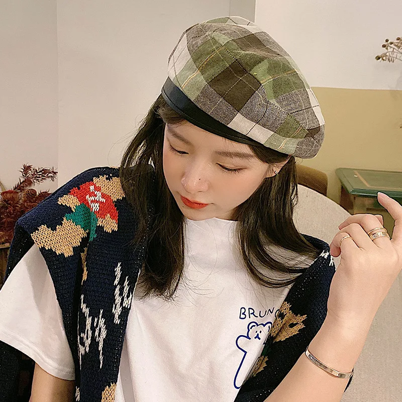 Берет женский летний тонкий дышащий Черный Ретро корейский японский художник