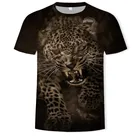 Футболка мужская с 3d-изображением гепарда, модная тенниска с животным леопардовым принтом, повседневная майка с коротким рукавом, Топ