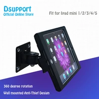 fit for ipad mini 123456th full rotation wall mount stand metal case display retail bracket tablet pc holder support anti thief