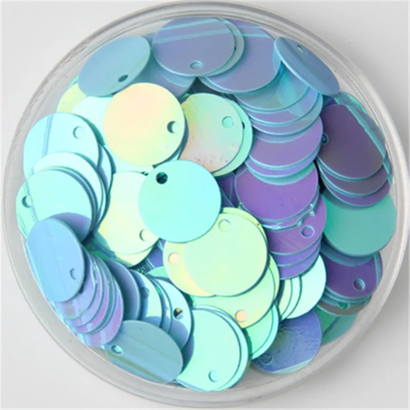 Плоские и круглые пайетки из ПВХ 15 мм россыпью для шитья рукоделия скрапбукинга