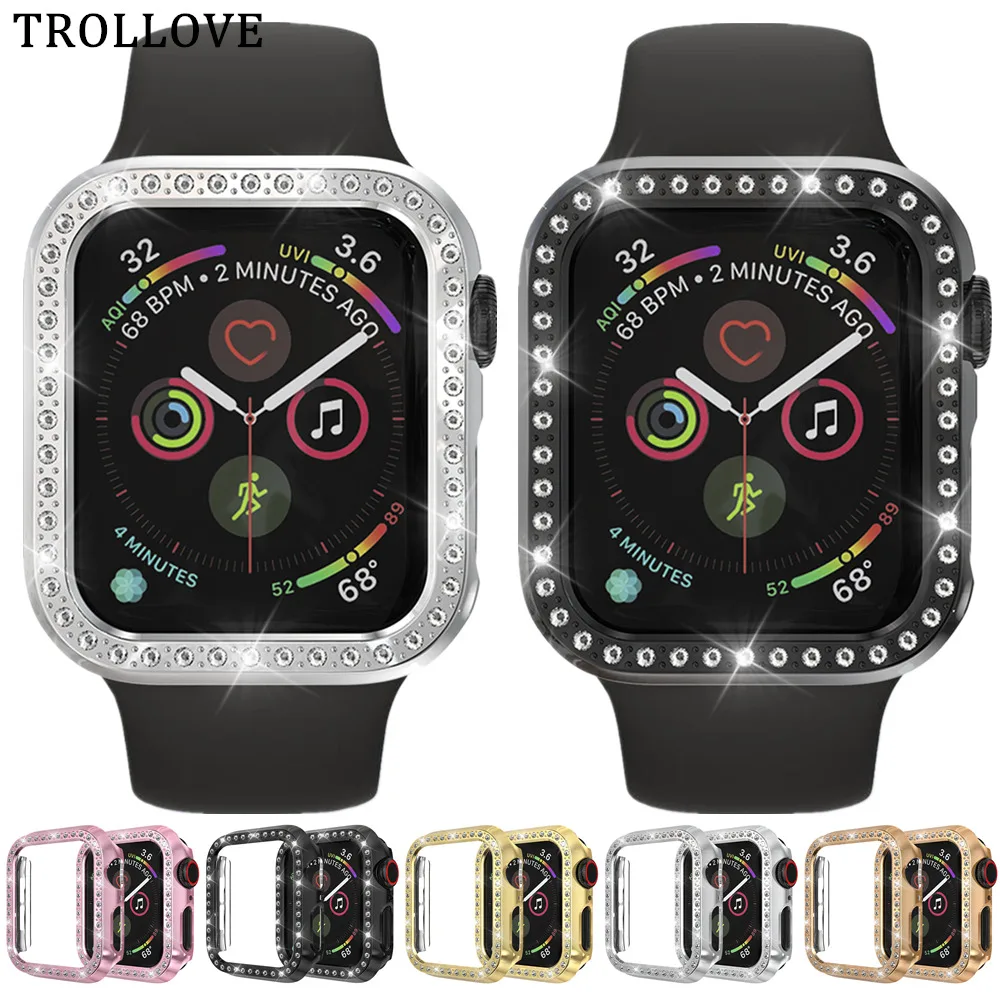 Блестящий чехол из поликарбоната для Apple Watch 4 40 44 мм защитный бампер iWatch серия 5 s