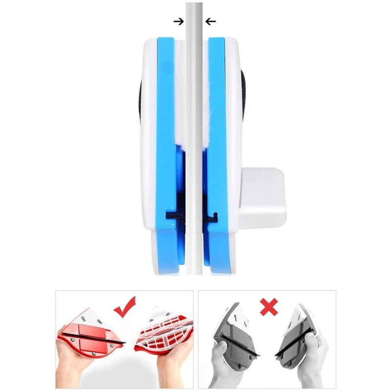 Треугольная Двухсторонняя щетка для стеклоочистителя Магнитная мытья окон