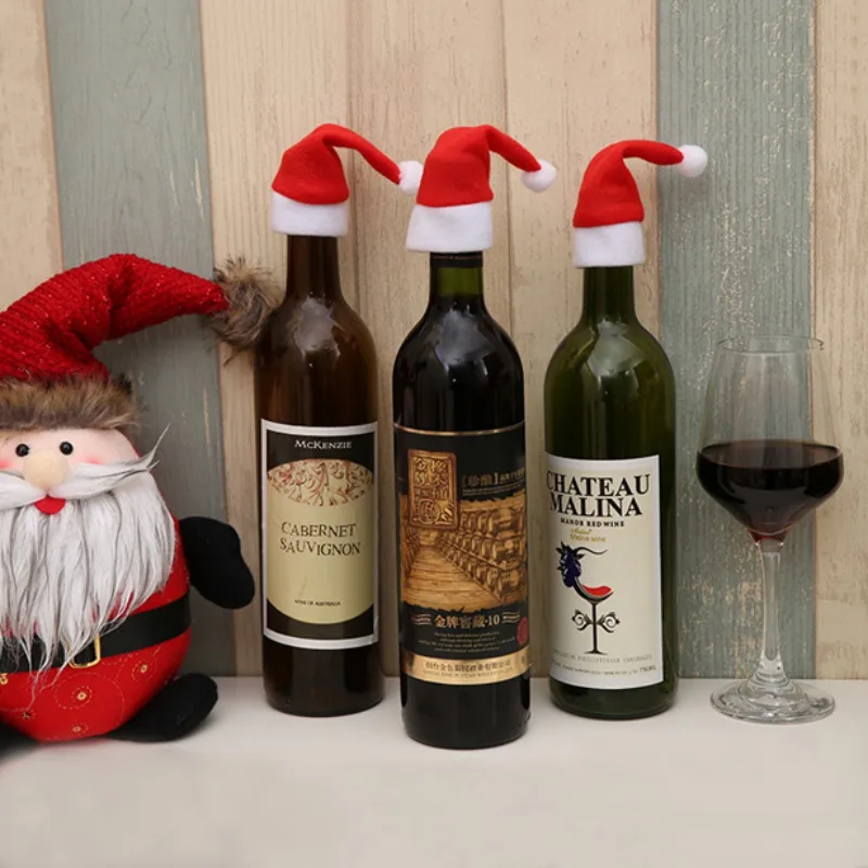 5 шт вечерние украшения Санта шляпа Рождественский держатель для столового