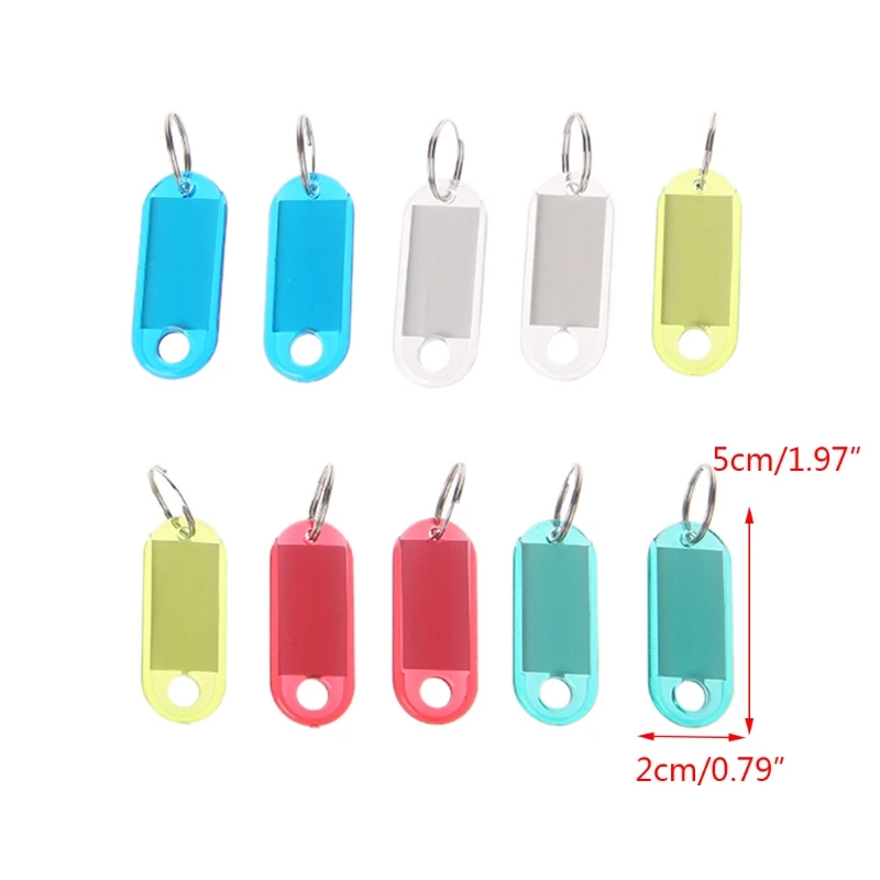 

10PCS New Transparent Plastic Luggage ID Label Key Tags Keychains Keyring Tags