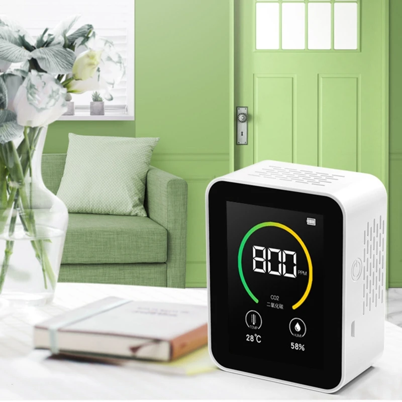 

CO2 Gas Detector Carbon Dioxide Concentration LCD Screen Temperature Humidity Tester Smart Alarm Detector