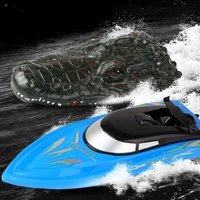 2 4g rc boat simulation crocodile head racing speedboat electric waterproof spoof toy water game 4 channels fei lun fishing