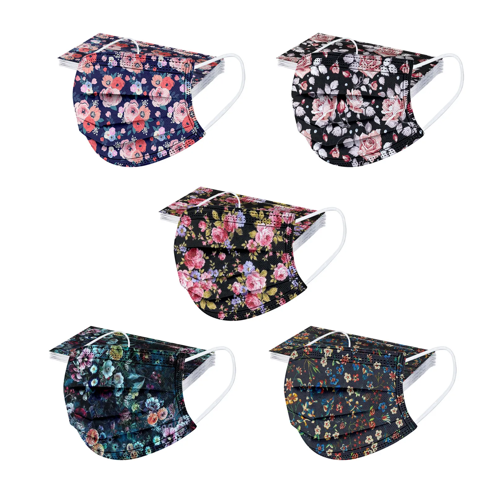 10 шт. с цветочным принтом маски одноразовые дышащие многоцелевой уход за кожей