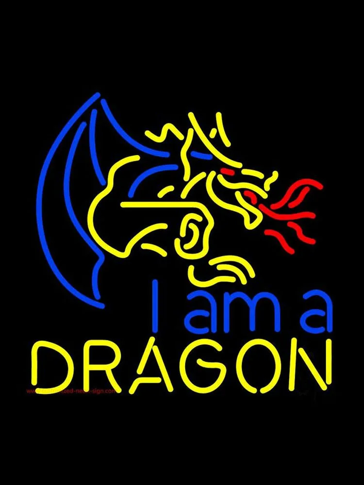 Неоновая вывеска для I Am A Dragon лампа реальные стеклянные трубки освещение бар клуб
