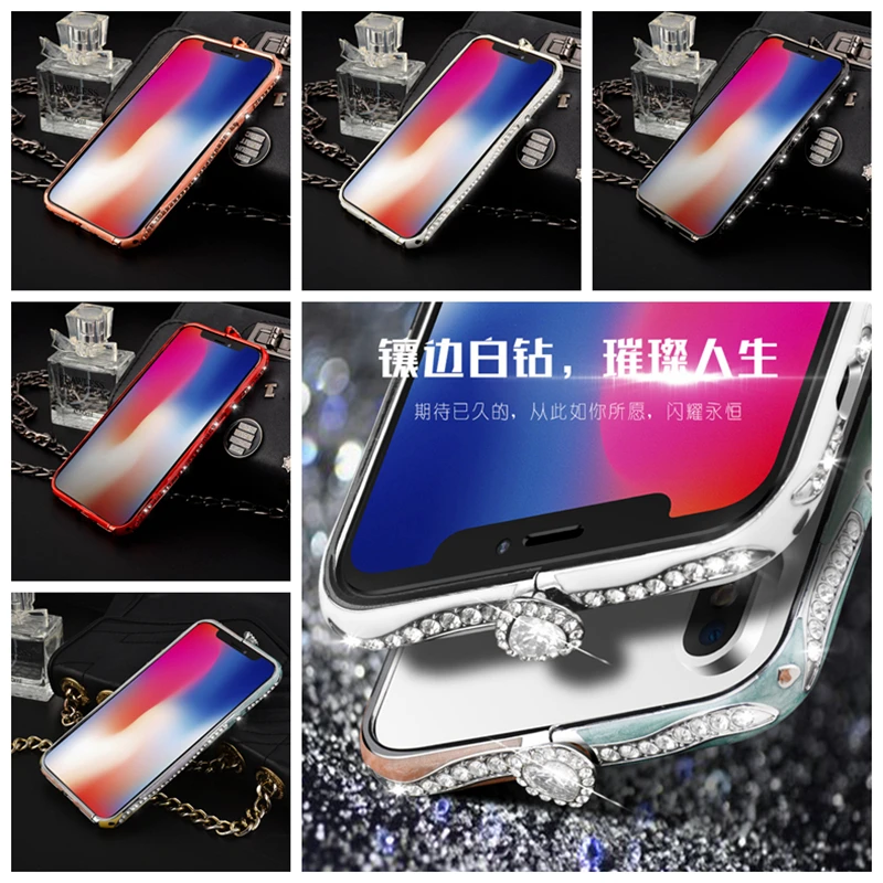

Exclusive Product Is Suitable For IPhone 11 Pro XR Plus XS Max Ceramic Wind Diamond Protective Frame+Flash Film/Back Film Design