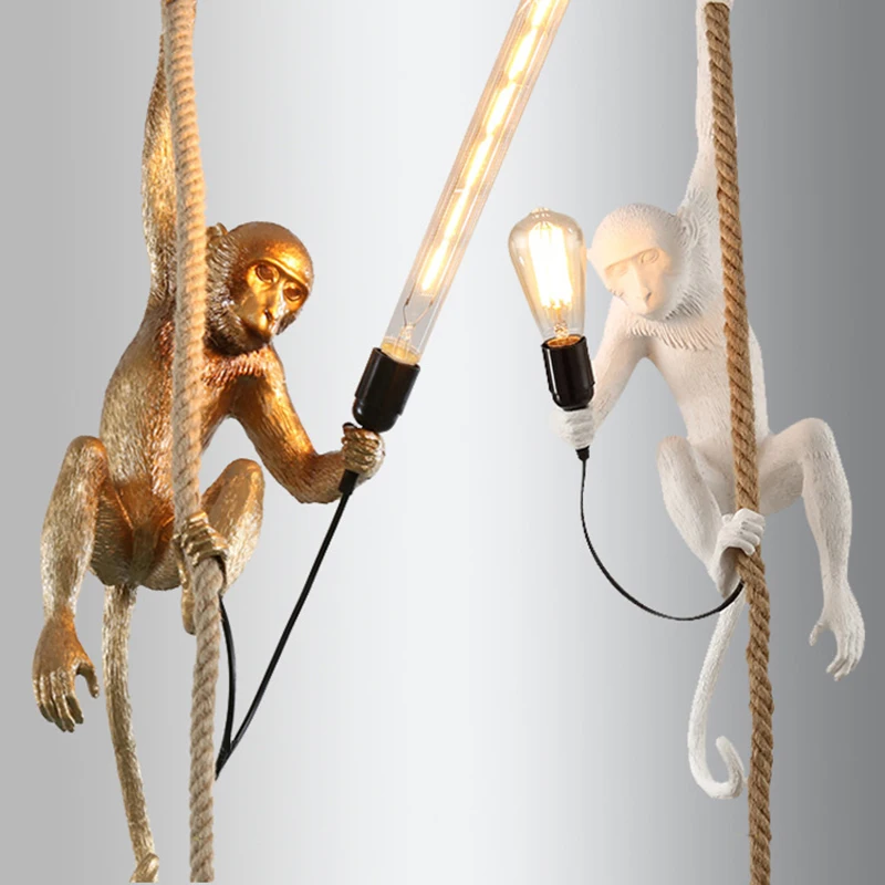 Потолочные светильники в виде обезьяны декоративная лампа для дома столовой