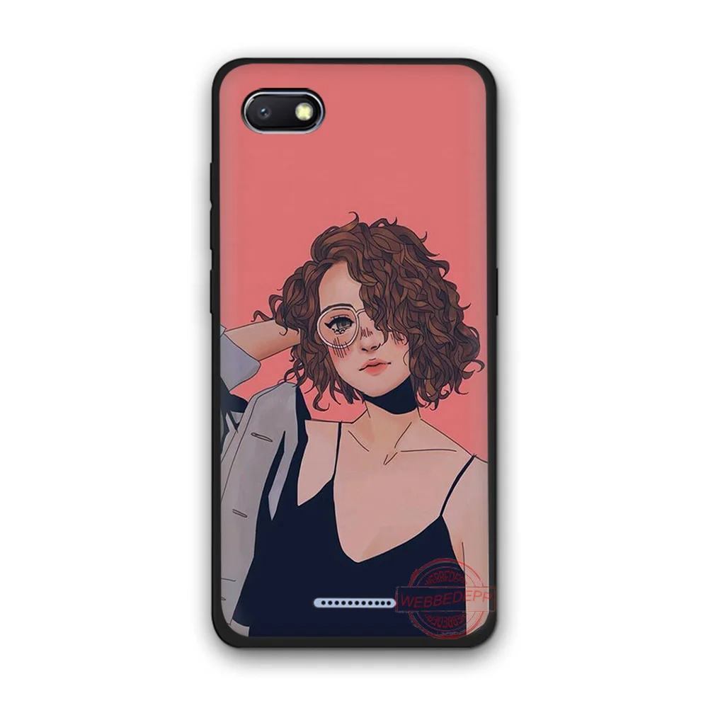WEBBEDEPP Cute Girl Cartoon Fashion Soft Silicone Phone Case for Redmi Note 6Pro 7Pro 4A 4X 5 5A 6A 8A 7 S2 note 8 |