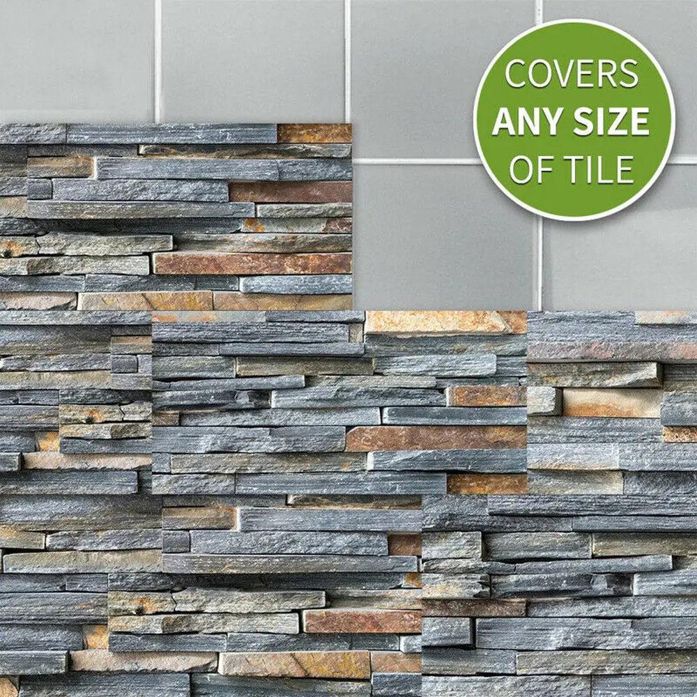 27pcspack 20x10cm dark grey mosaic bricks wall sticker self adhesive bath kitchen pvc wall tile sticker drop shipping free global shipping