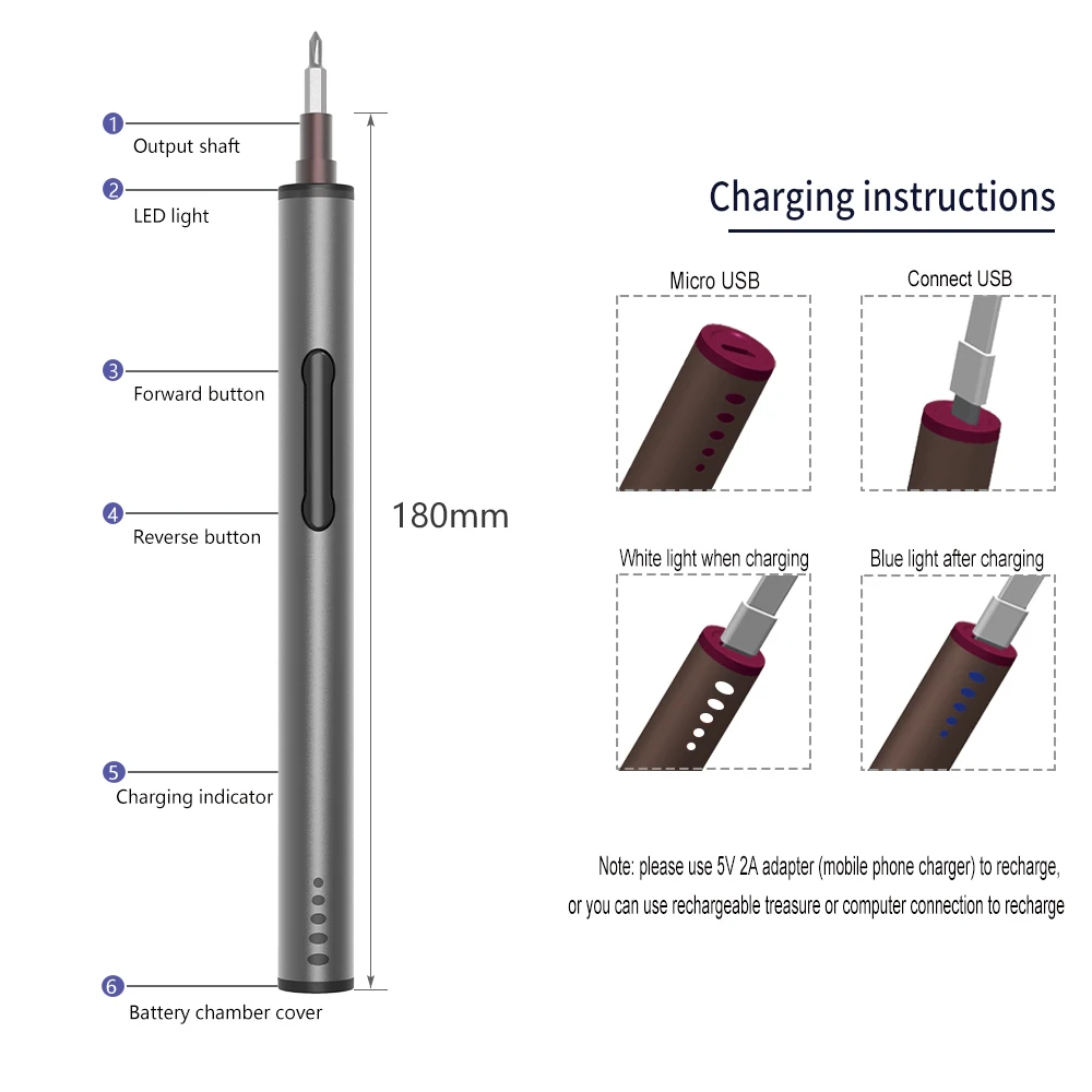 

23 in 1 Precision Electric Screwdriver Mini Lithium Battery Screwdrivers Gift Edition with LED Light Screwdriver Set Tools